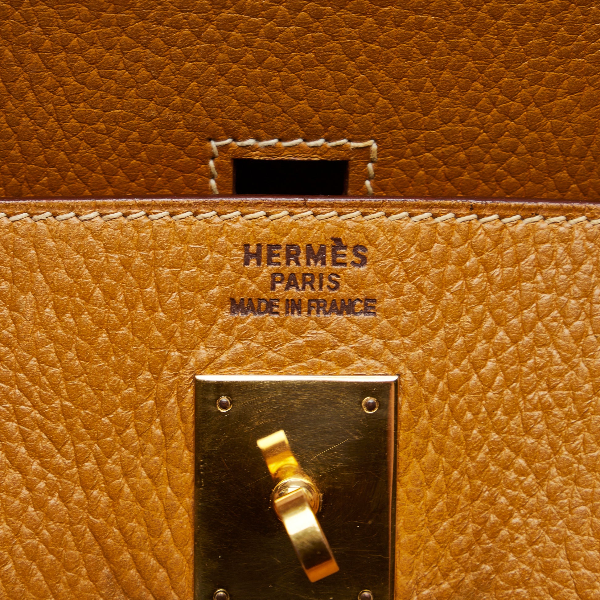 HERMES BIRKIN 40 Clemence leather Natural sable 〇Y Engraving Hand