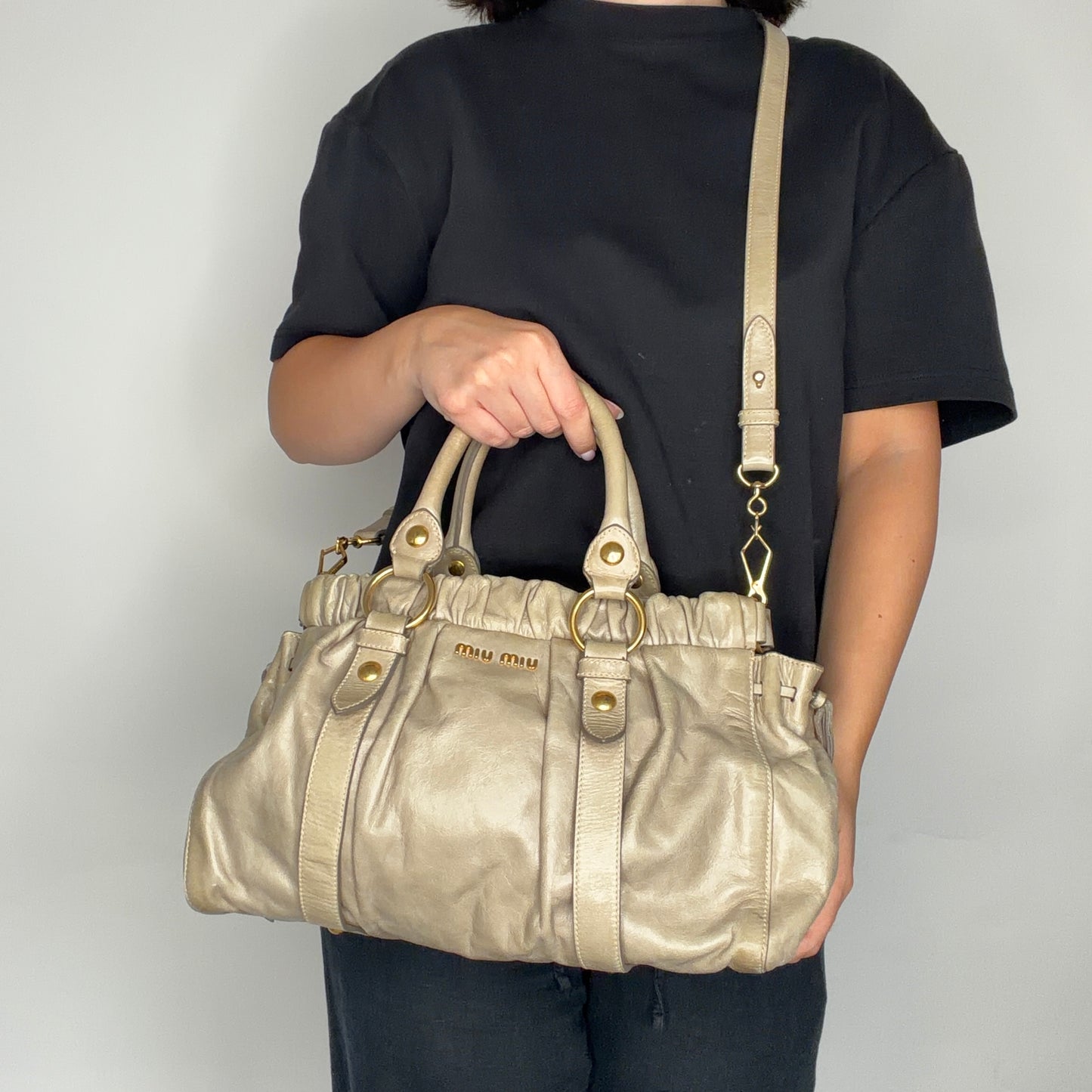 Miu Miu  2 way Bag Sage Green GHW
