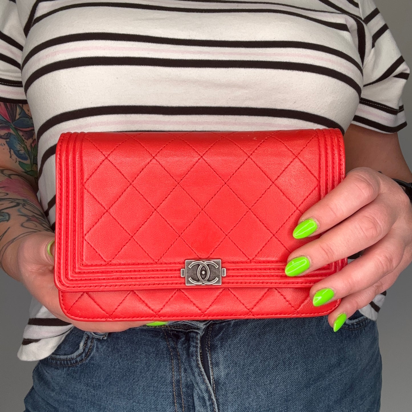 Chanel Wallet on Chain Boy Red 2014/15