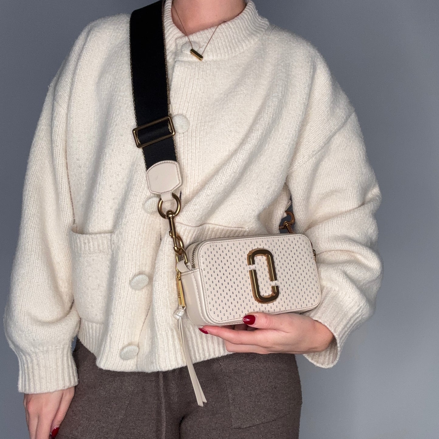 Marc Jacobs The Snapshot Beige Perforated