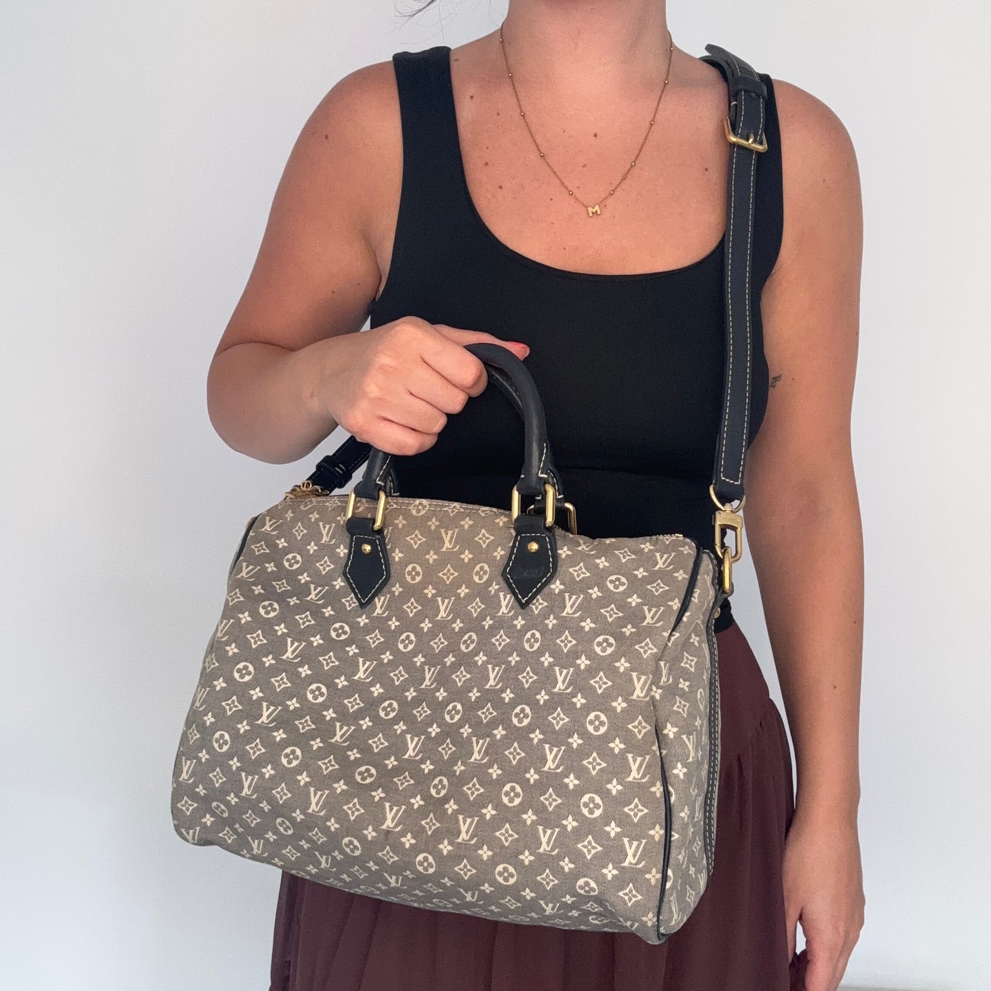 Louis Vuitton Speedy 30 Bandouliere Mini Lin Navy TR3190 - 2010