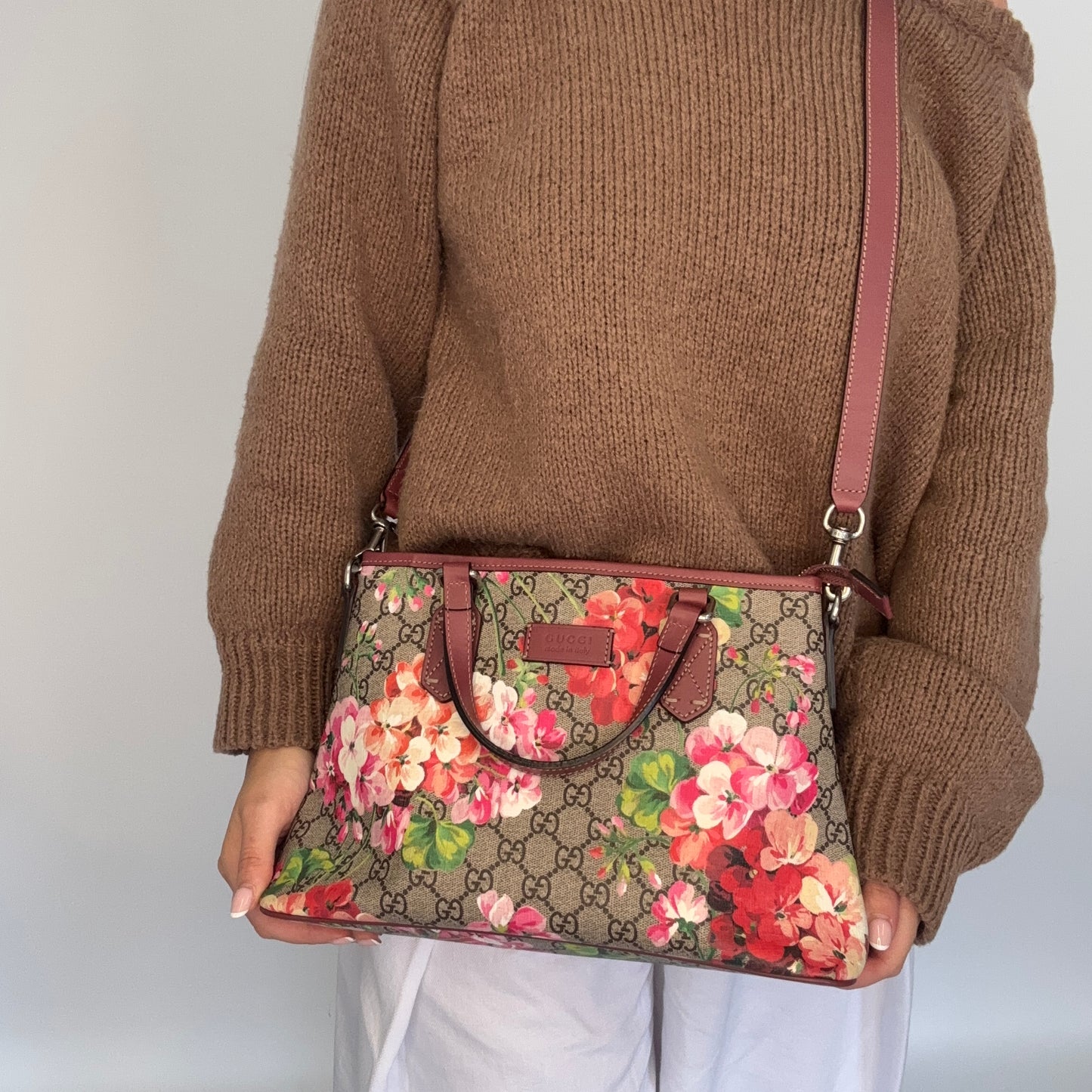 Gucci Blooms Floral Convertible Tote Small
