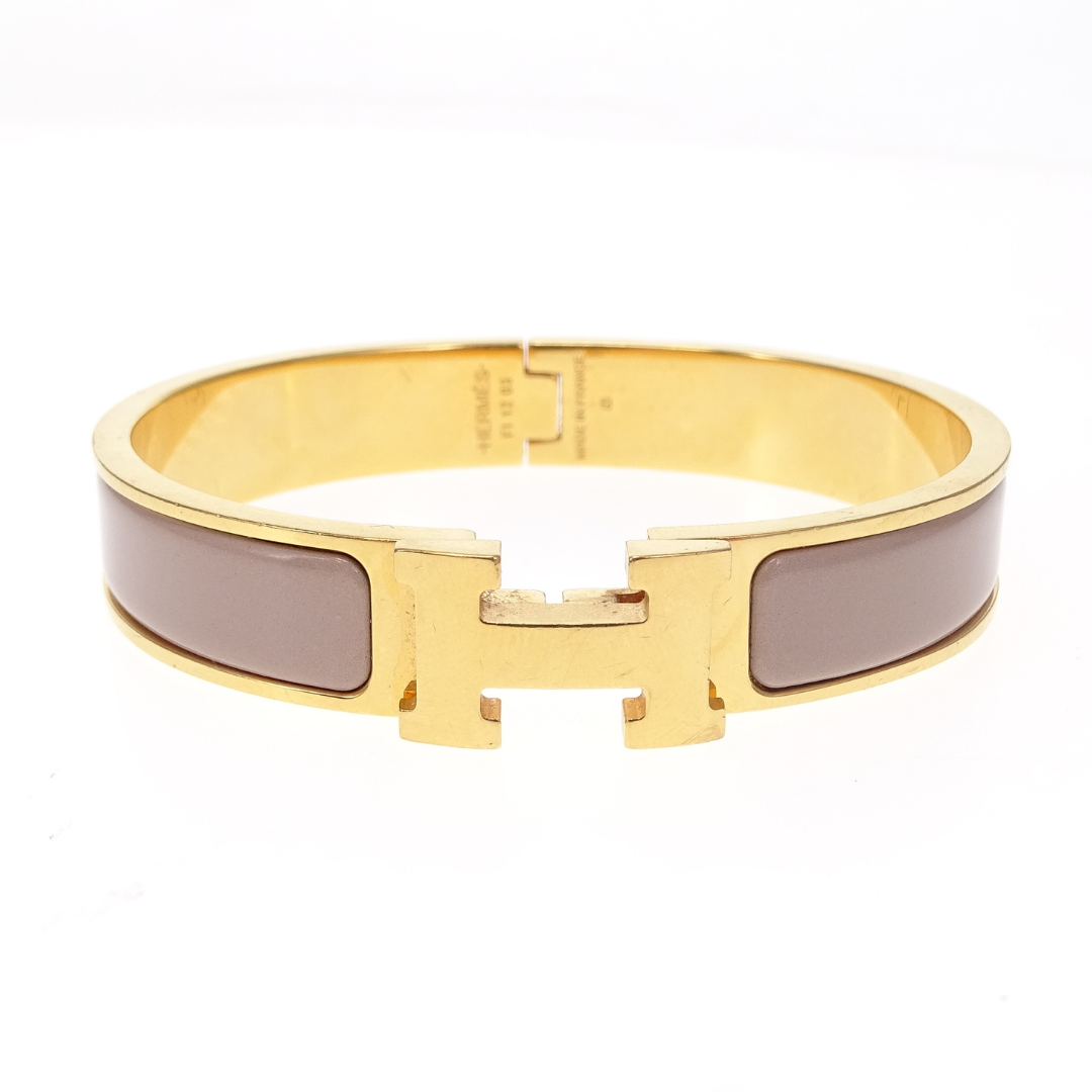 Hermes Clic H Gold and Marron Glace Enamel