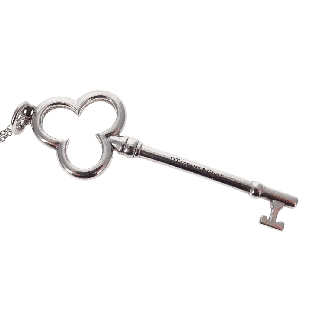 Tiffany & Co Large Key Pendant On Chain Sterling Silver 925