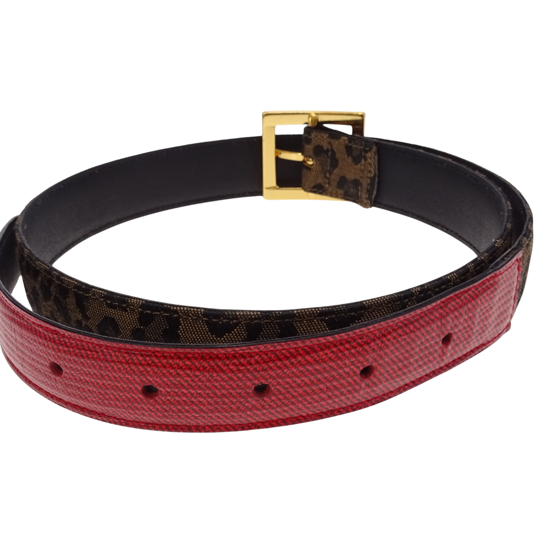 Fendi Belt Leopard/Red Vintage (very small fit)