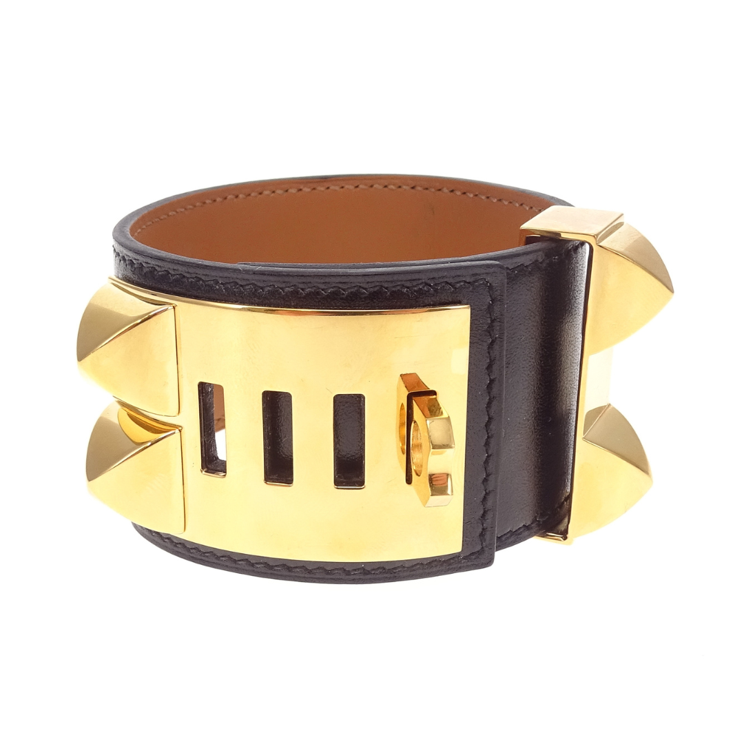 Hermes Black GHW Collier de Chien Bracelet 2020 (T3)