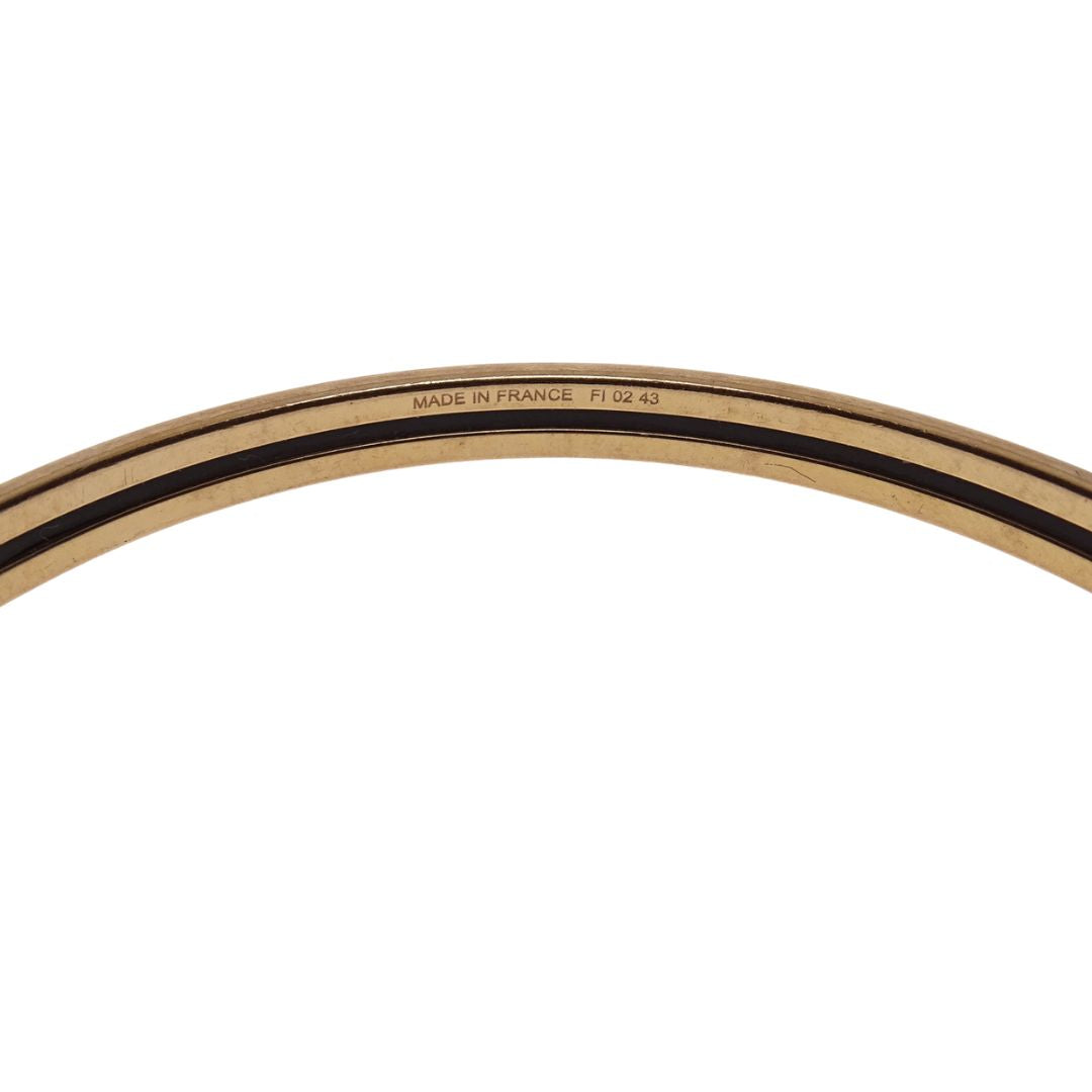 Hermes Uni Bangle In Gold And Classic Orange Extra Narrow