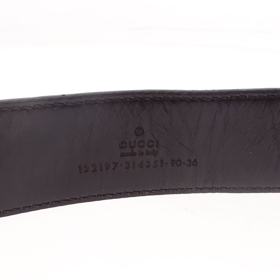 Gucci Belt GG Canvas and Brown Leather 90cm