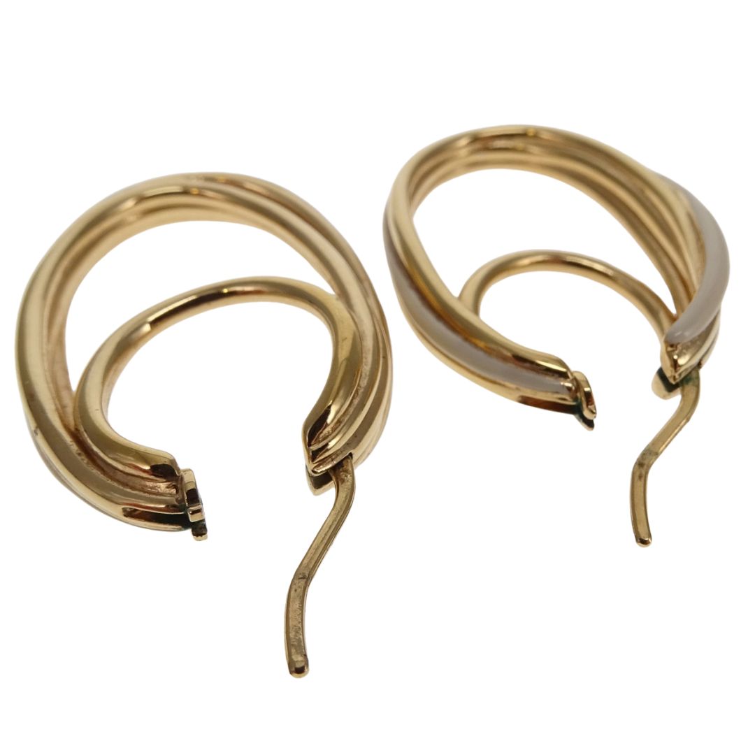 Celine Hoop Earrings Goldtone and Enamel