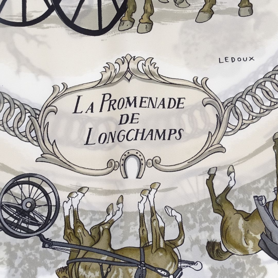 Hermes La Promenade De Longchamps 90cm Silk Scarf By Ledoux