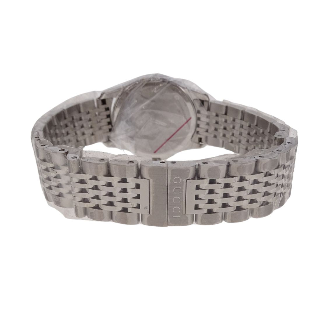 Gucci G-Timeless Steel Watch 29mm With Mother Of Pearl Dial And Strass