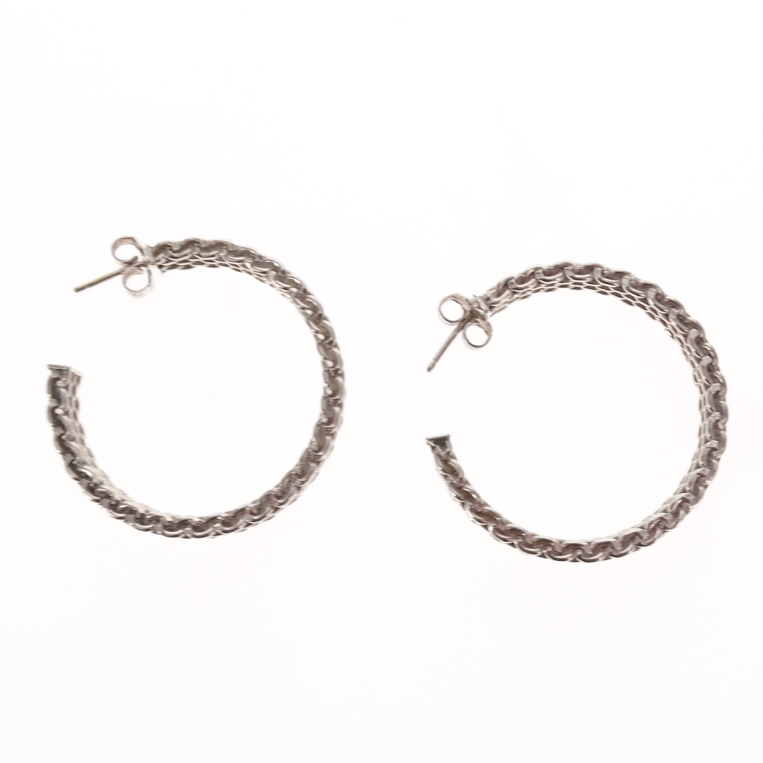 Tiffany & Co Somerset Mesh Hoop Earrings Sterling Silver