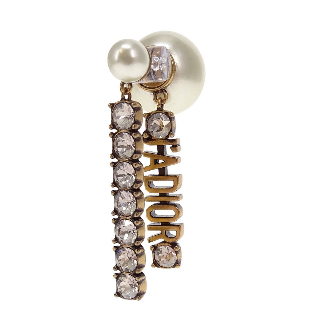 Dior J'adior Tribales Earrings Goldtone and Diamante