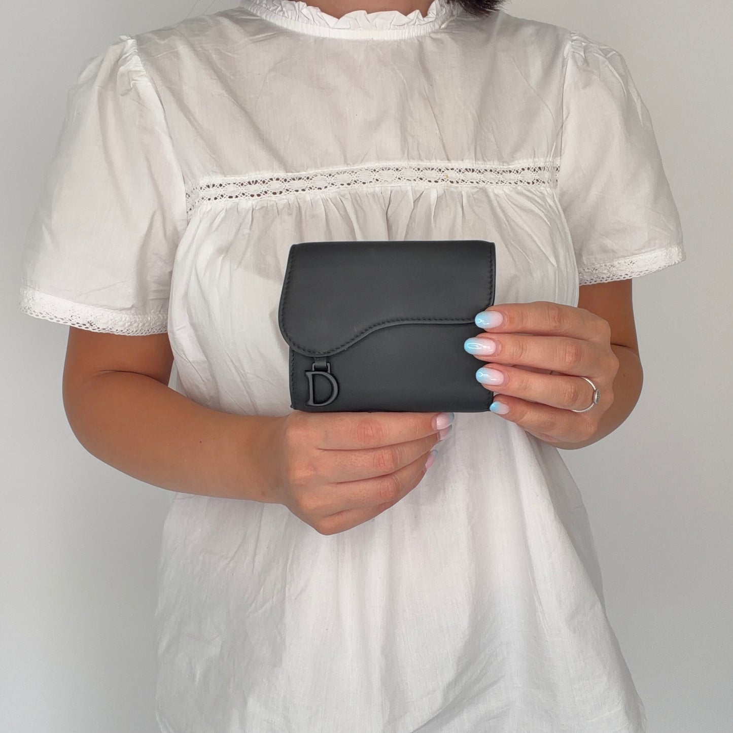 Dior Saddle Wallet Compact Matte Black