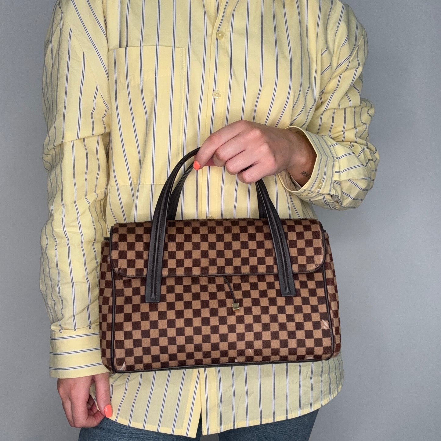 Louis Vuitton Lion Damier Sauvage Top Handle Bag Vintage