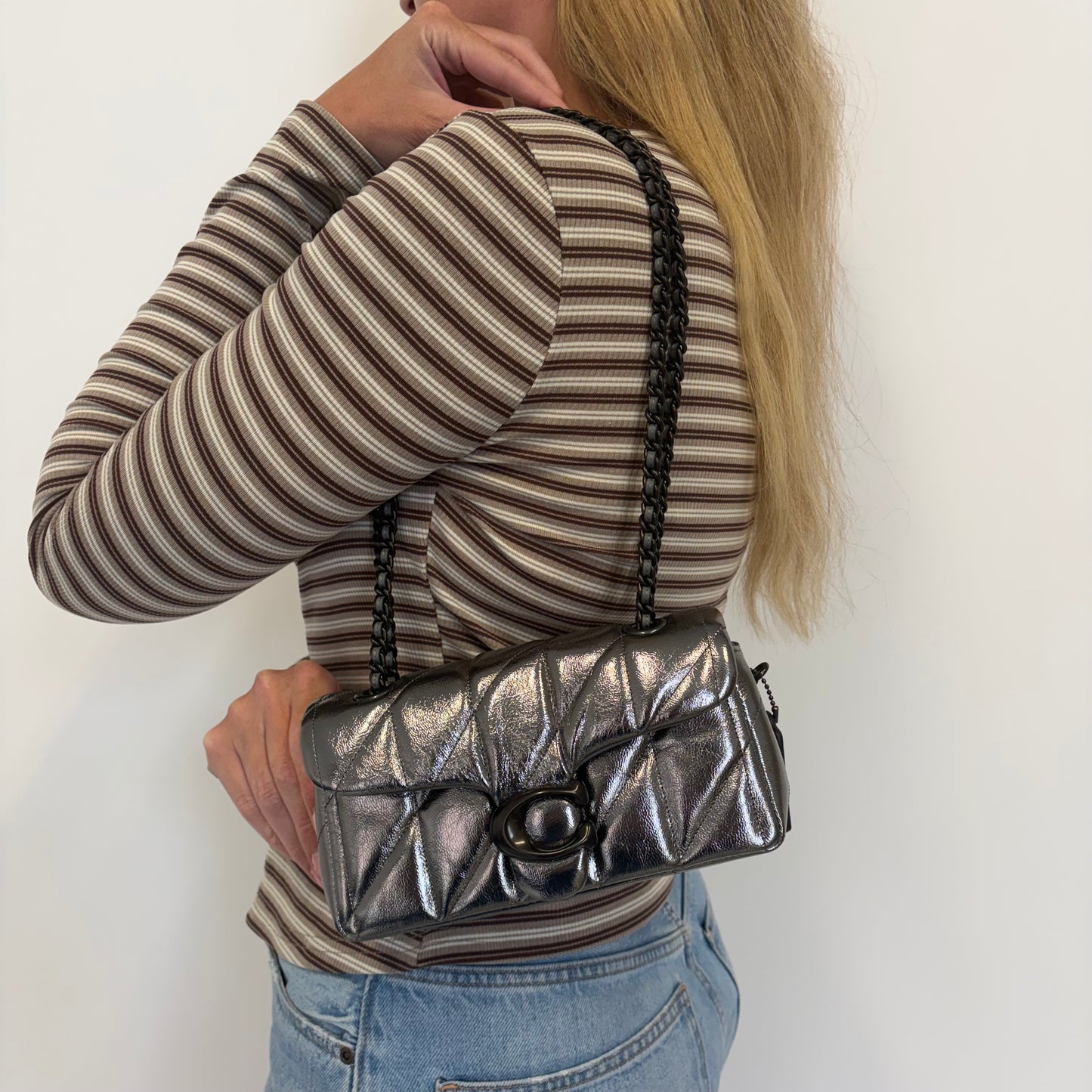 Coach Tabby 20 Quilted Metallic Leather