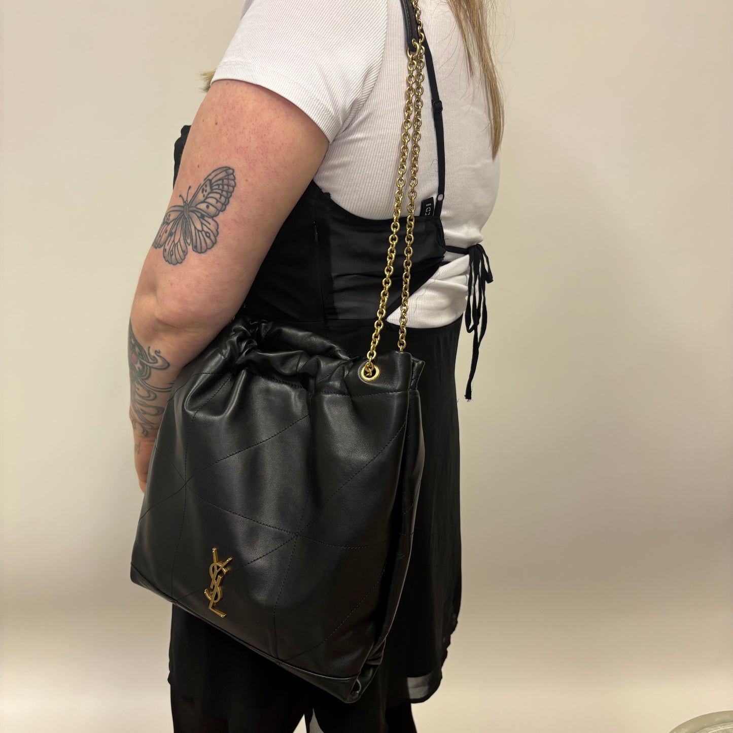 Saint Laurent Jamie Ponchon Black Lambskin GHW 2024