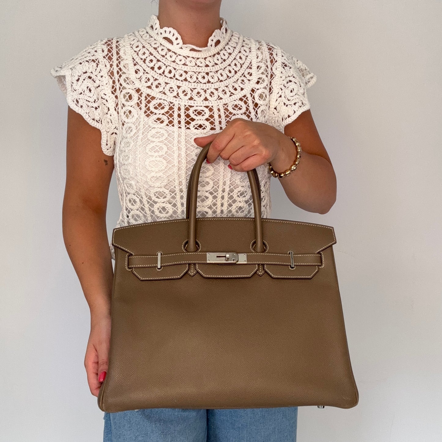 Hermes Birkin 35 Etoupe Epsom PHW 2012
