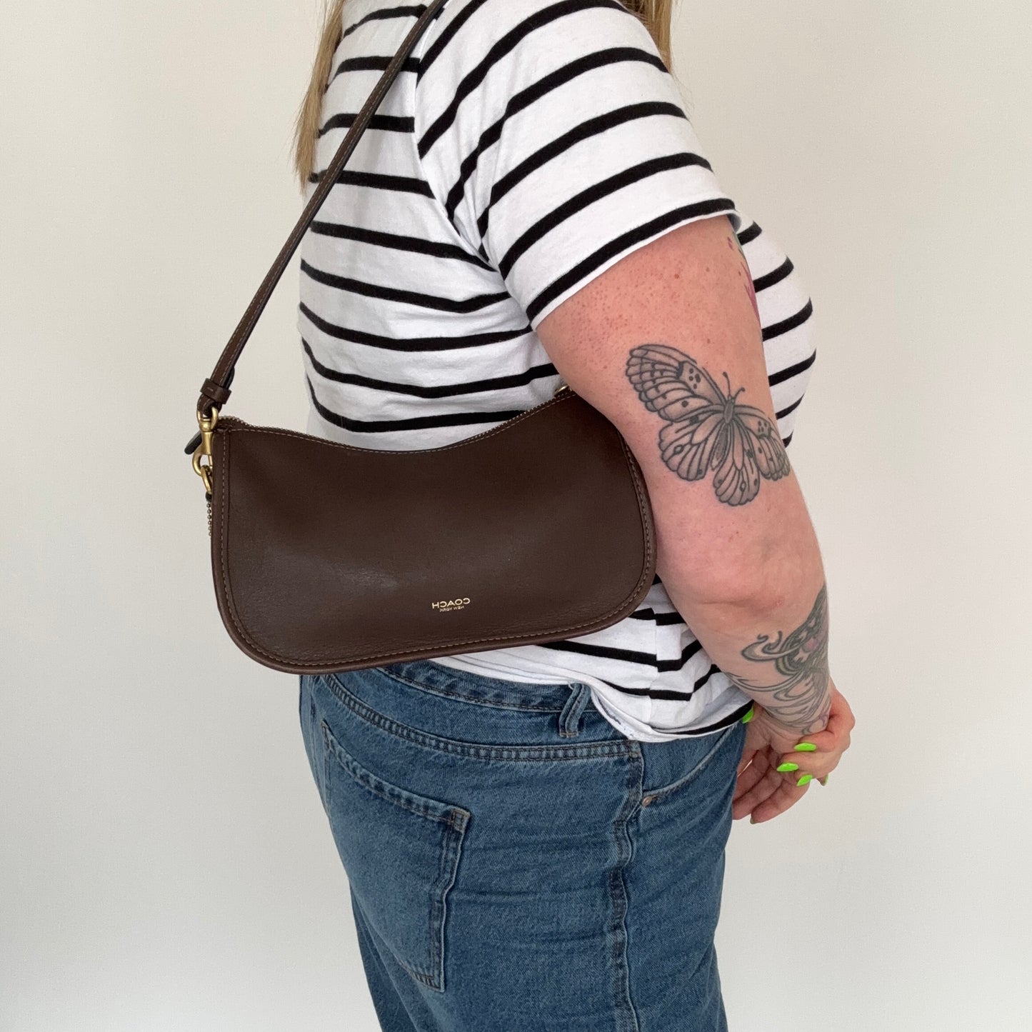 Coach Waverly Shoulder Bag Dark Brown