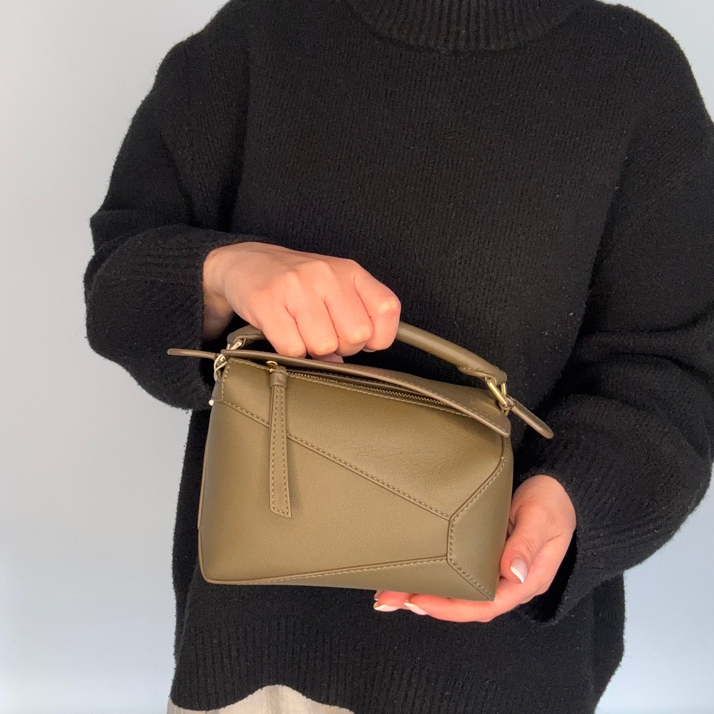 Loewe Puzzle Mini Dark Khaki Leather