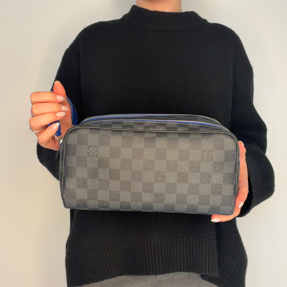Louis Vuitton Dopp Toiletry Bag Damier Graphite and Blue (NFID)
