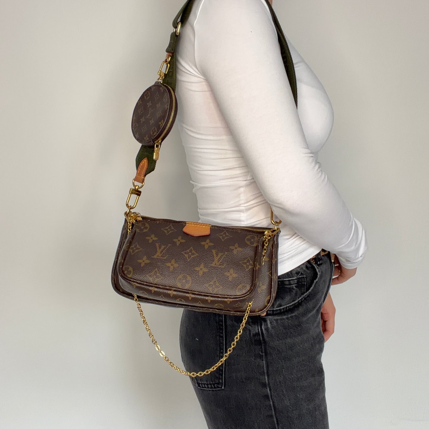 Louis Vuitton Multi Pochette Monogram and Khaki Strap (NFID)