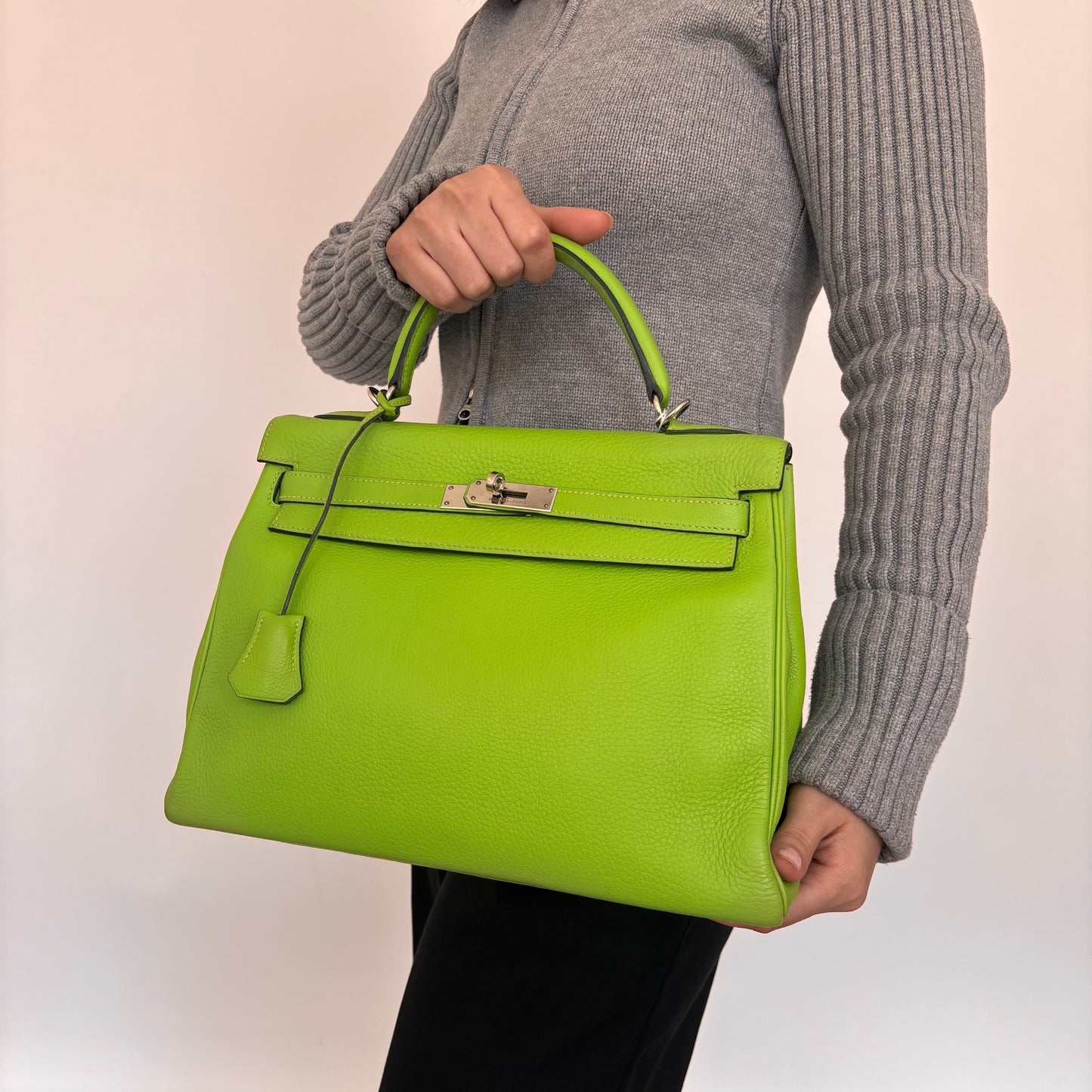 Hermes Kelly 32 Vert Cru Clemence PHW 2003