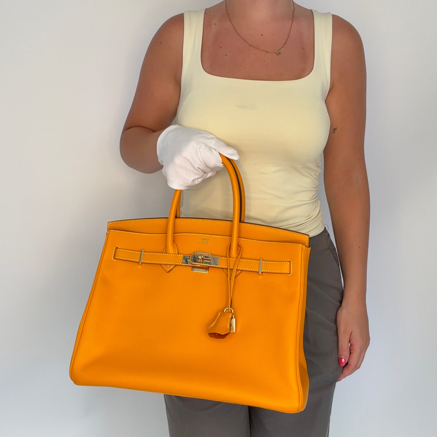 Hermes Birkin 35 Candy Collection Jaune D'or & Potiron With Permabrass Hardware 2012