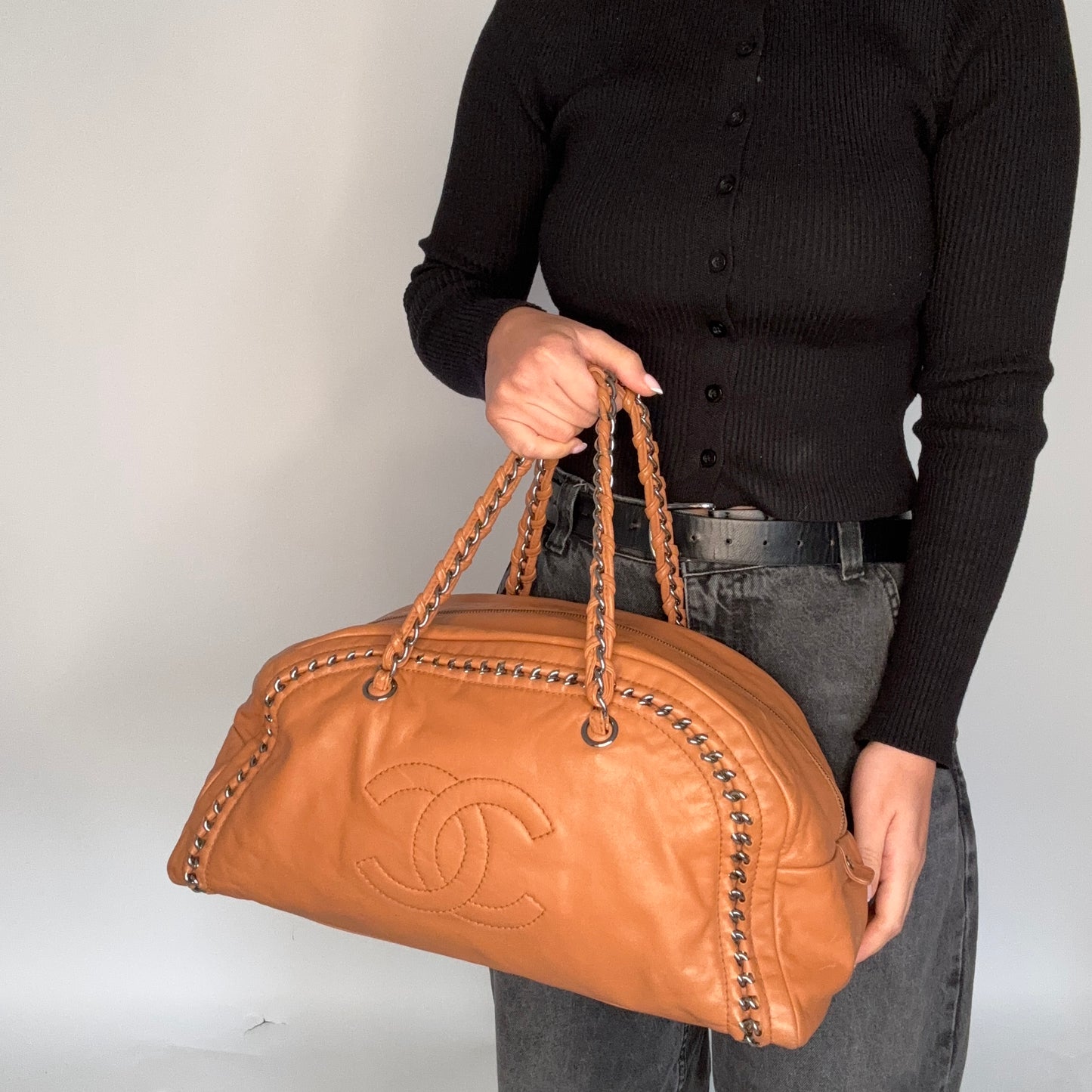 Sac Bowling Chanel Luxe Ligne Marron Clair SHW 2005/06