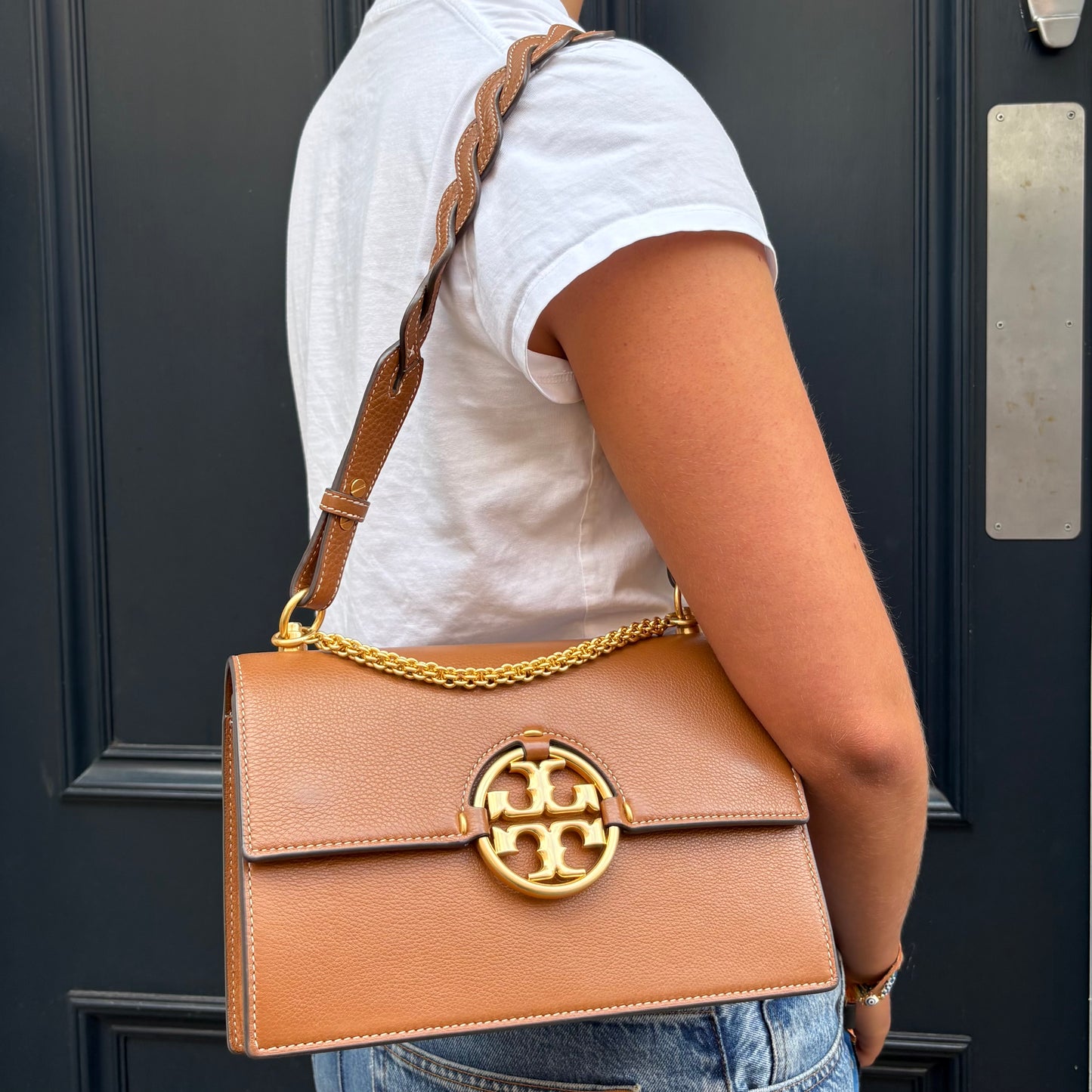 Tory Burch Miller Shoulder Bag Brown