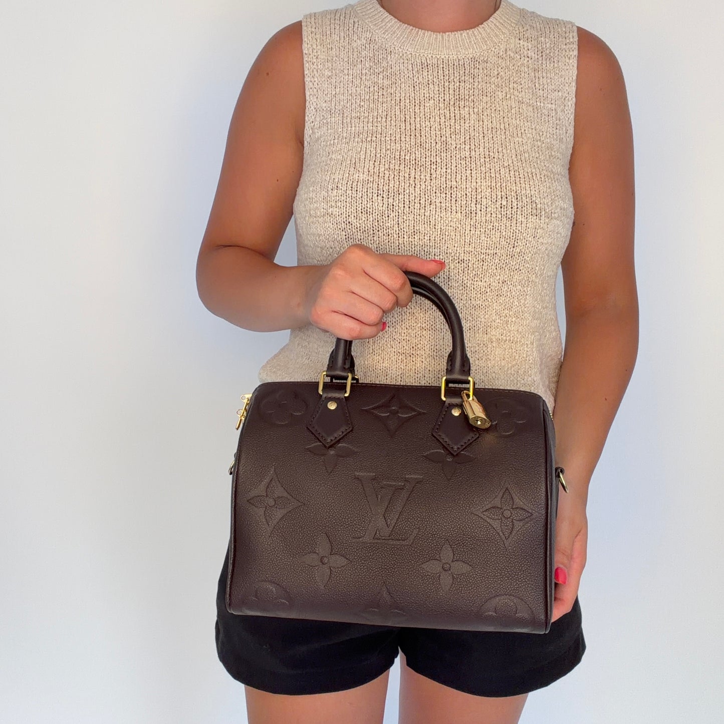 Louis Vuitton Speedy Bandouliere 25 Dark Brown Monogram Giant Empreinte