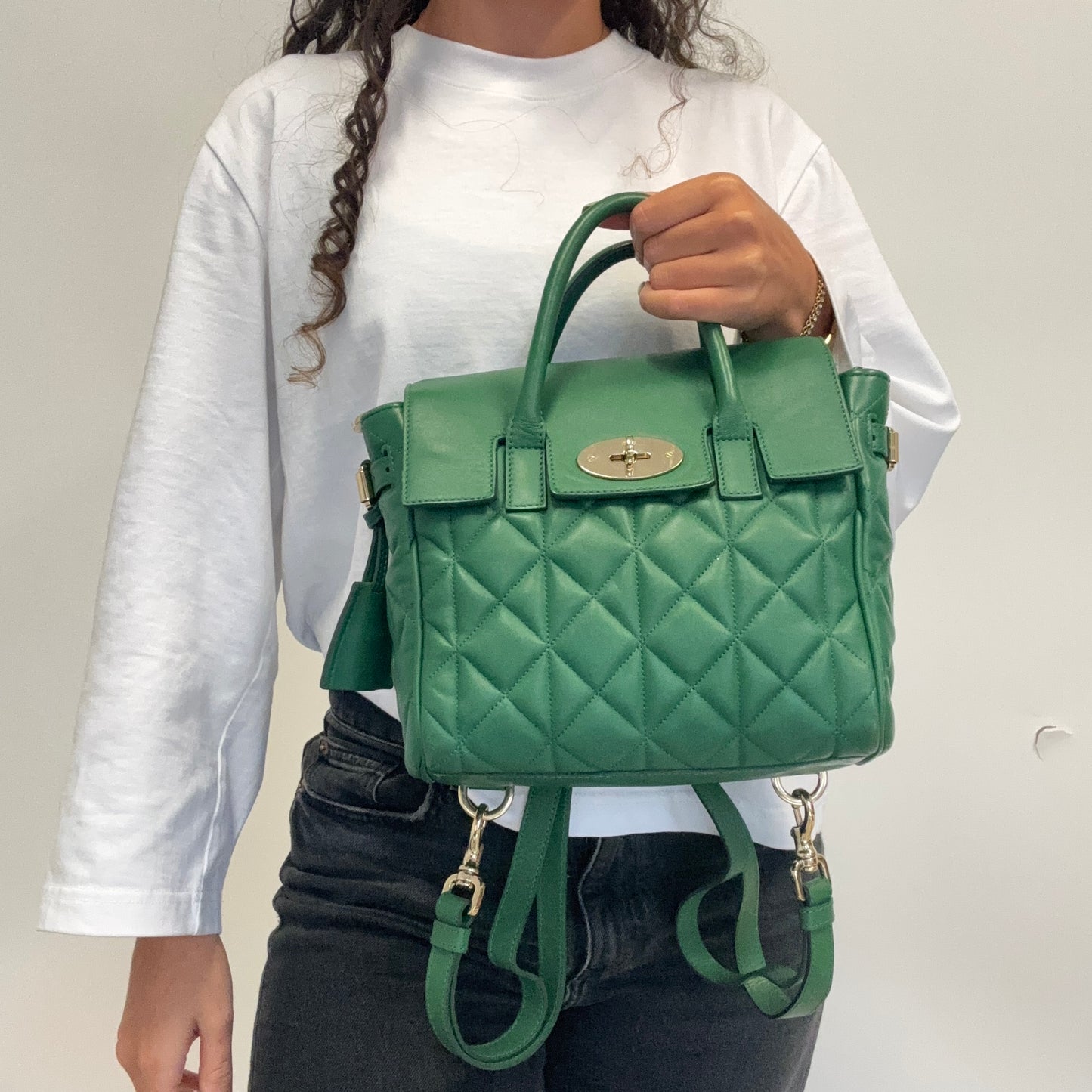 Mulberry Cara Delevingne Green Convertible Backpack Small
