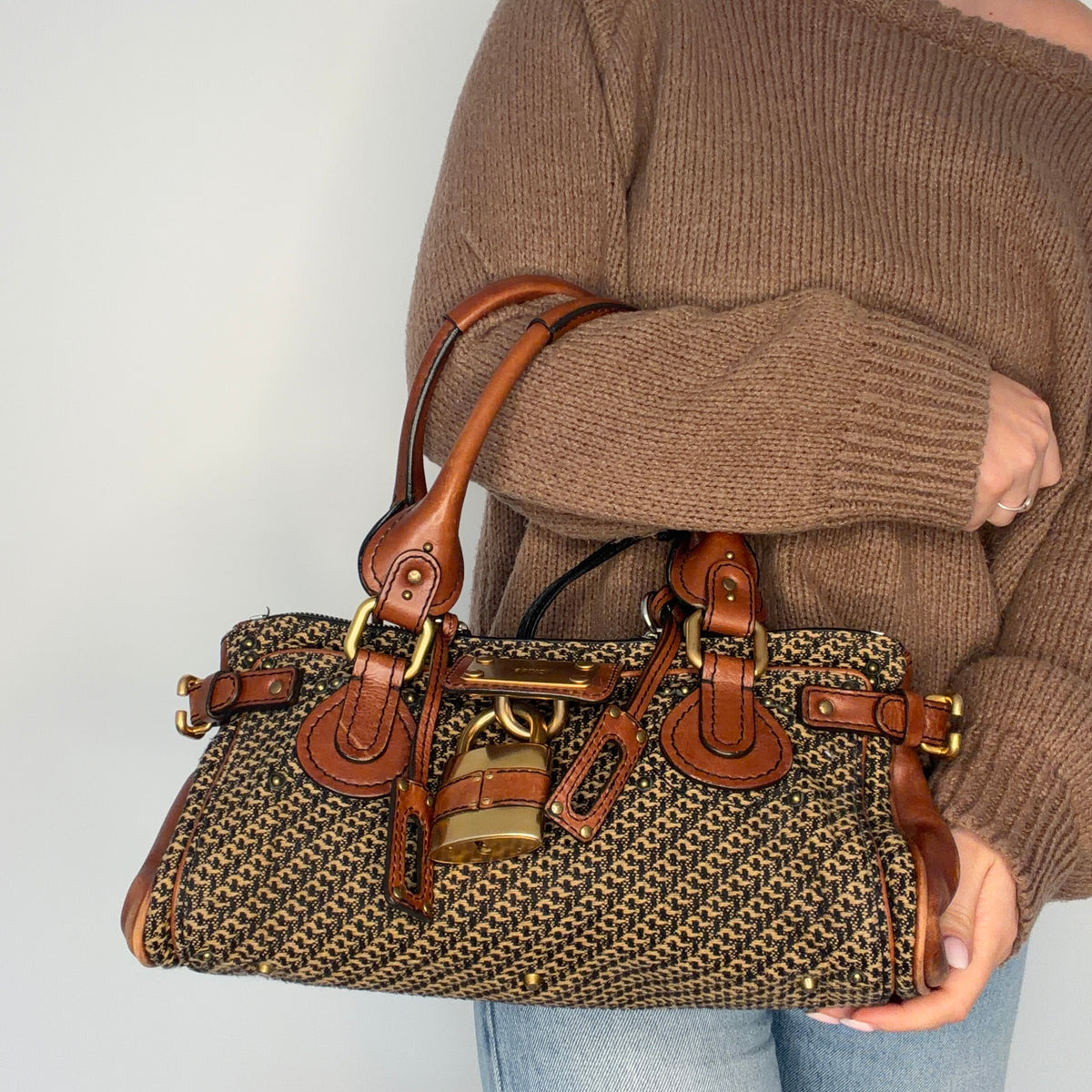 Chloe Paddington Tweed & Hazel Leather Vintage
