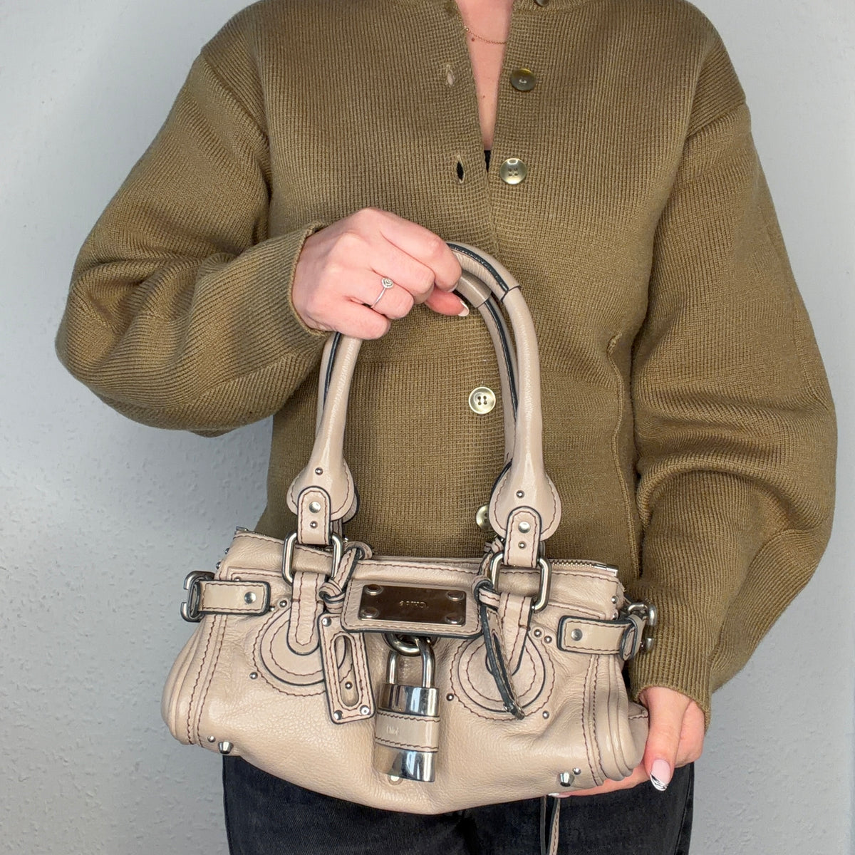 Chloe Paddington Mini Vintage Model Taupe SHW