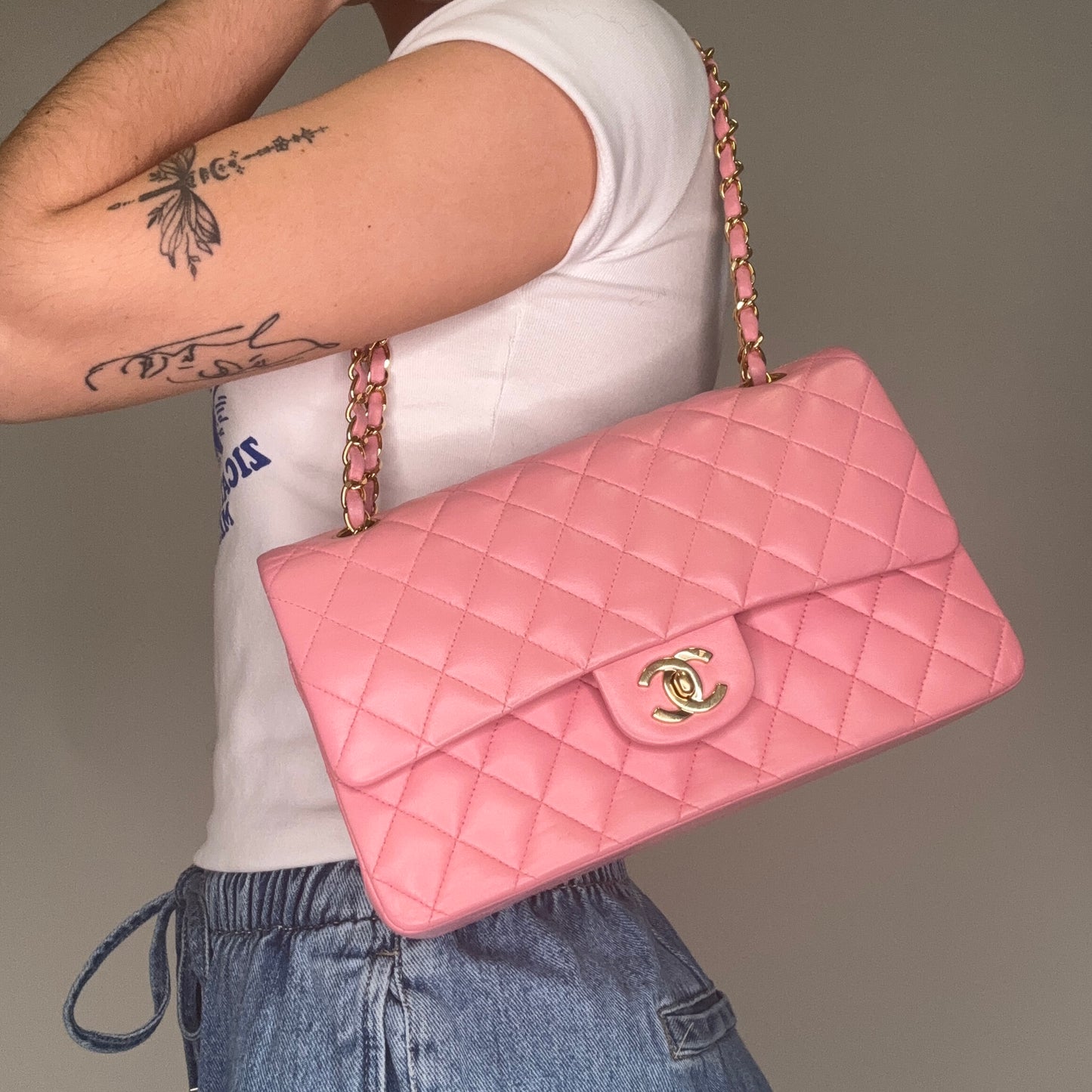 Chanel Classic Double Flap Medium Rose Lambskin GHW 2003/04
