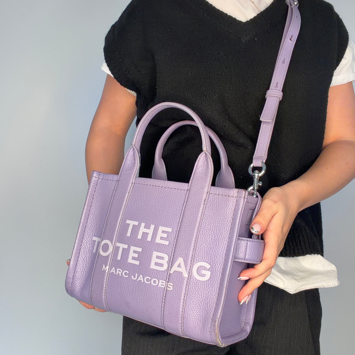 Marc Jacobs The Tote Bag Small Lilac Full Grain Leather