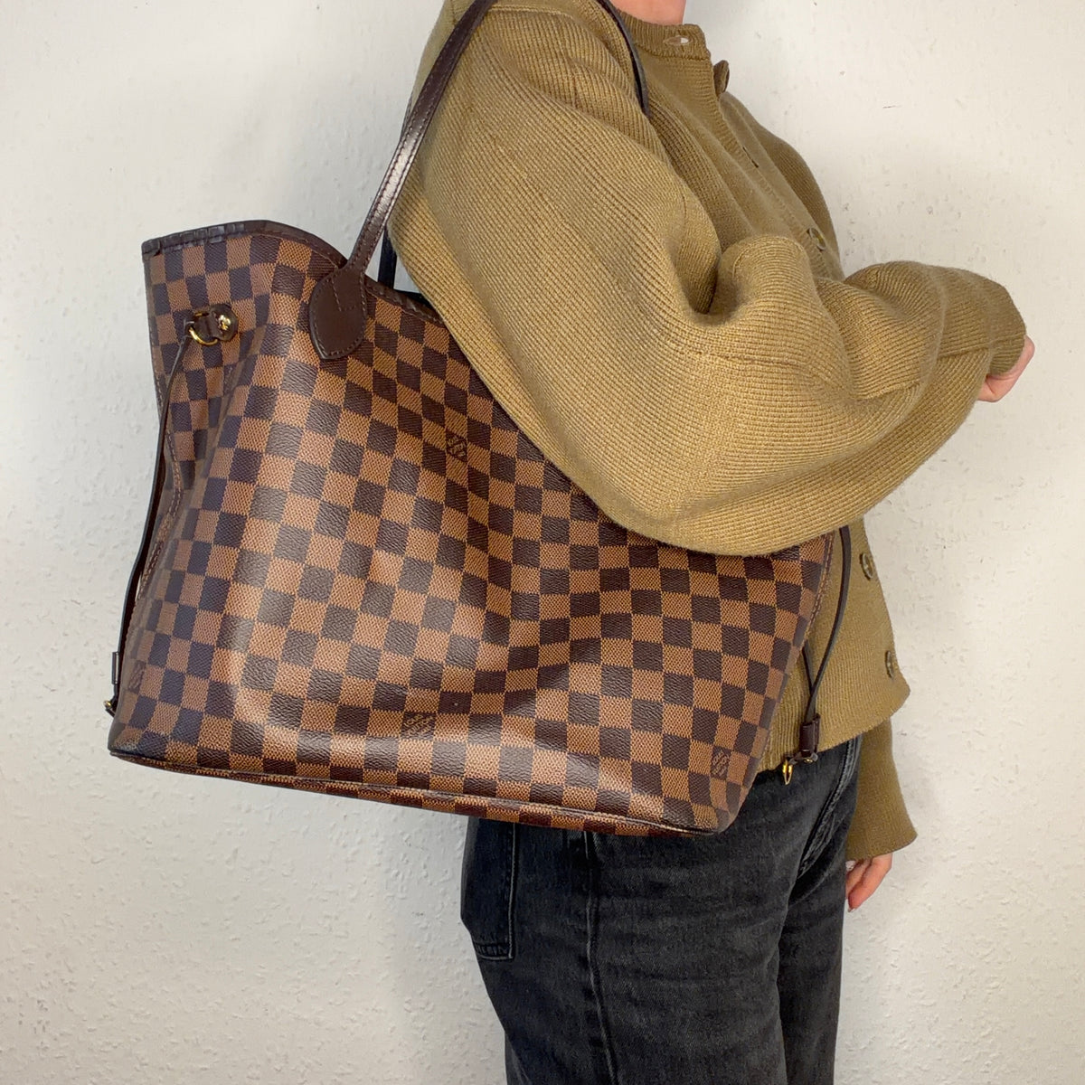 Louis Vuitton Neverfull Tote MM Damier Ebene with Pochette GI2178 - 2018