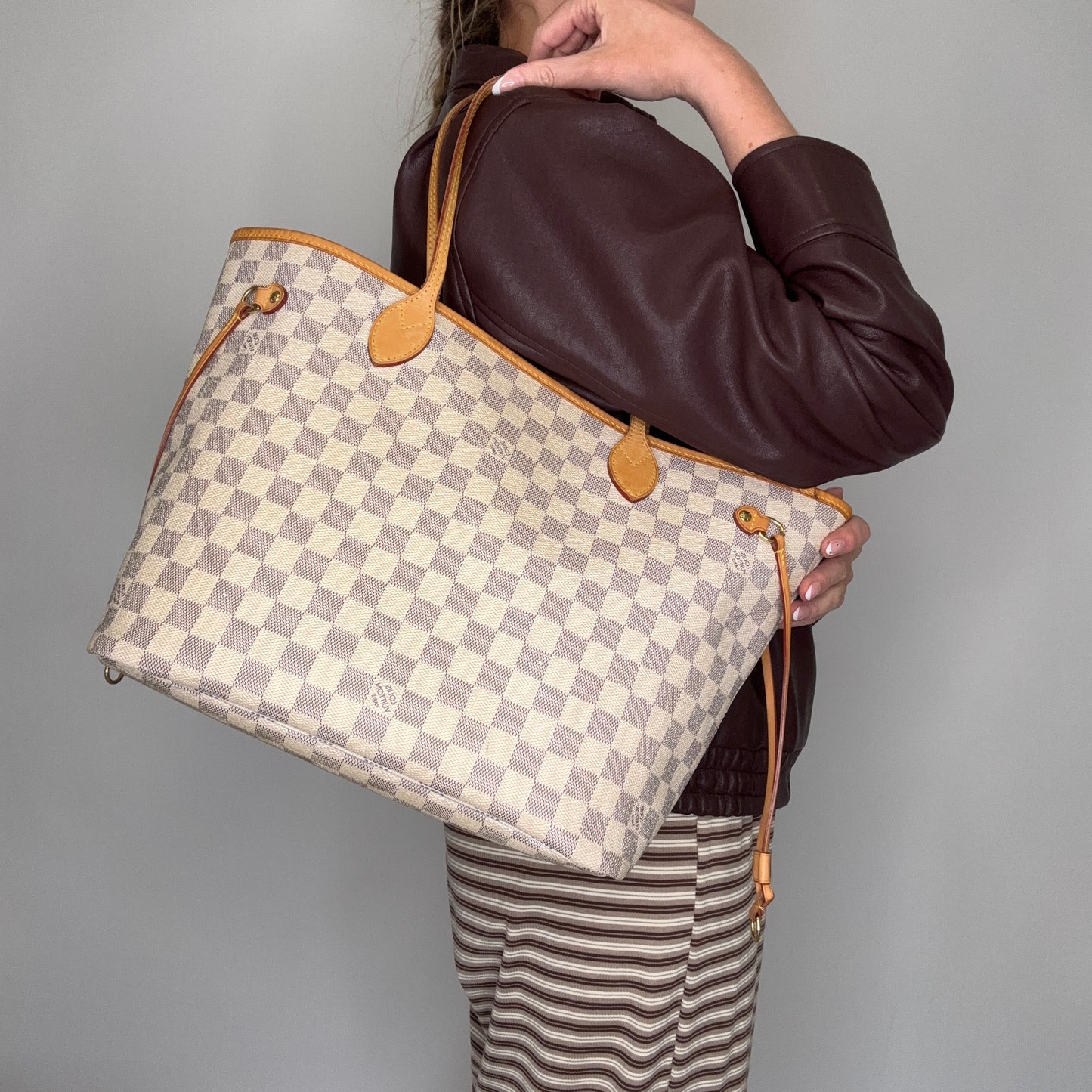Louis Vuitton Neverfull MM Damier Azur GI2132 (No Pochette)