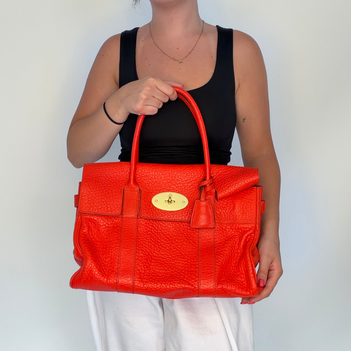Mulberry Bayswater Red Shiny Grained Leather