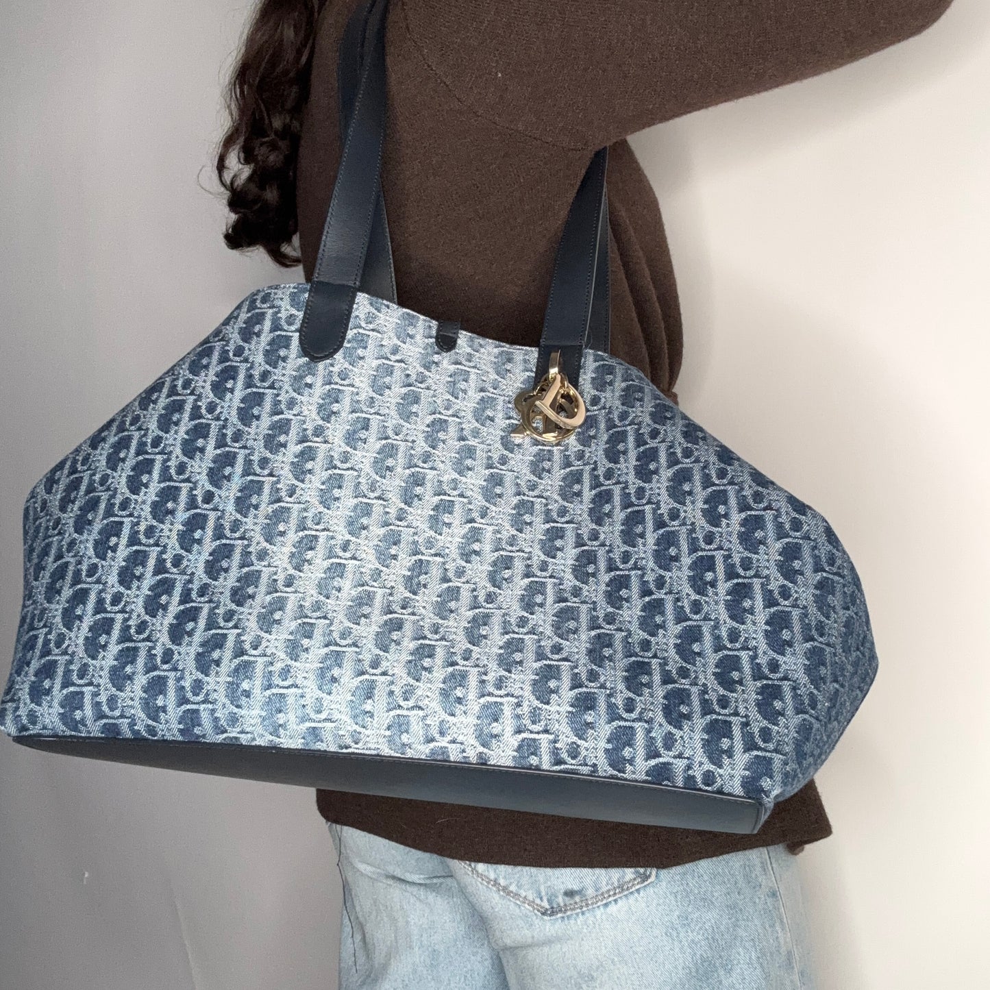 Dior Toujours Bag Large Blue Denim Oblique 2024