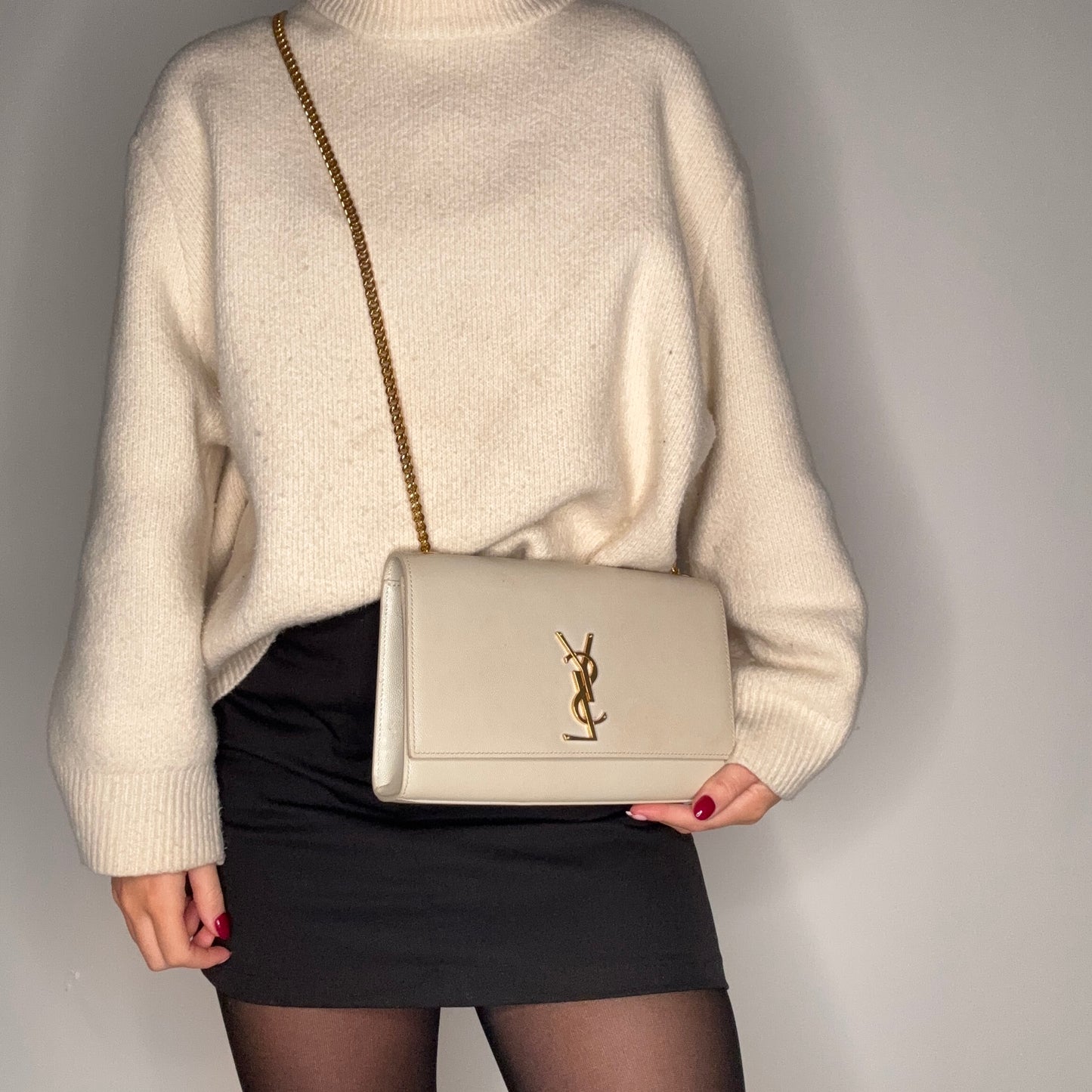 Saint Laurent Kate Medium Beige GHW 2022