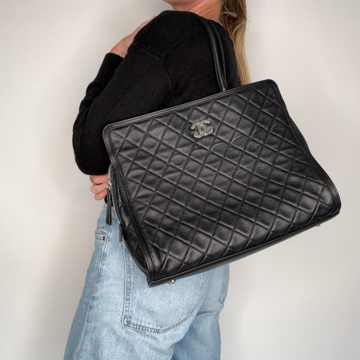 Chanel Tote Bag Black SHW 2014