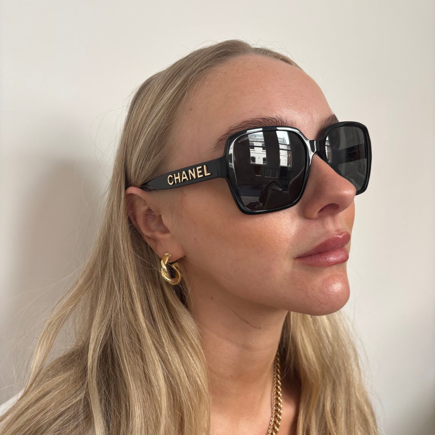 Chanel 5408 Square Logo Arm Sunglasses