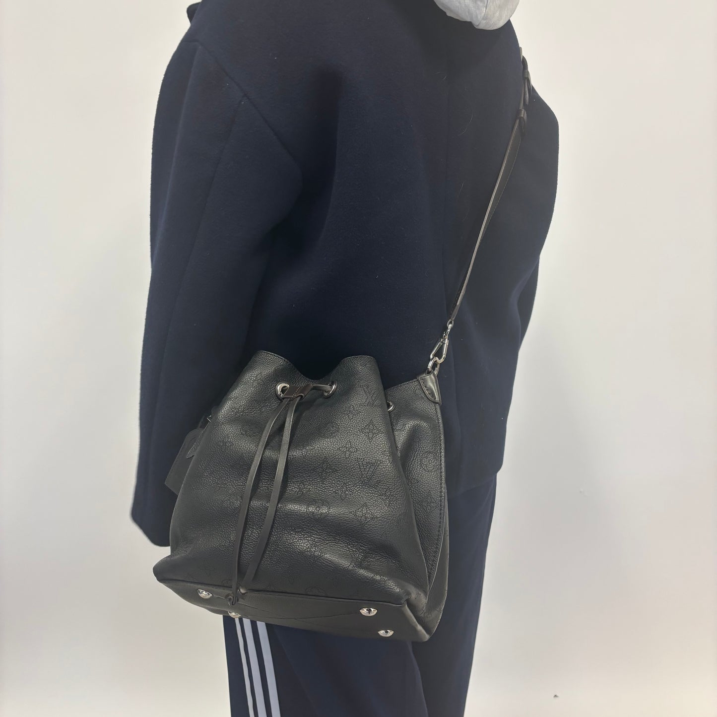 Louis Vuitton Black  Mahina Shoulder Bucket Bag