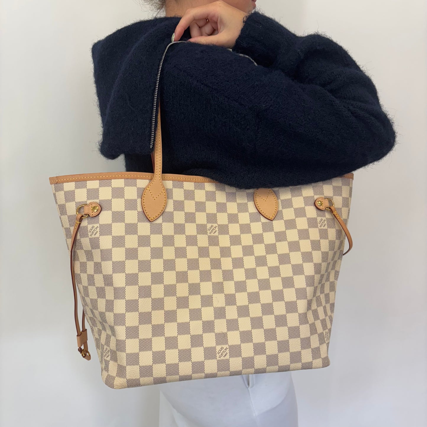 Louis Vuitton Neverfull MM with Pochette Damier Azur AR5129 - 2019