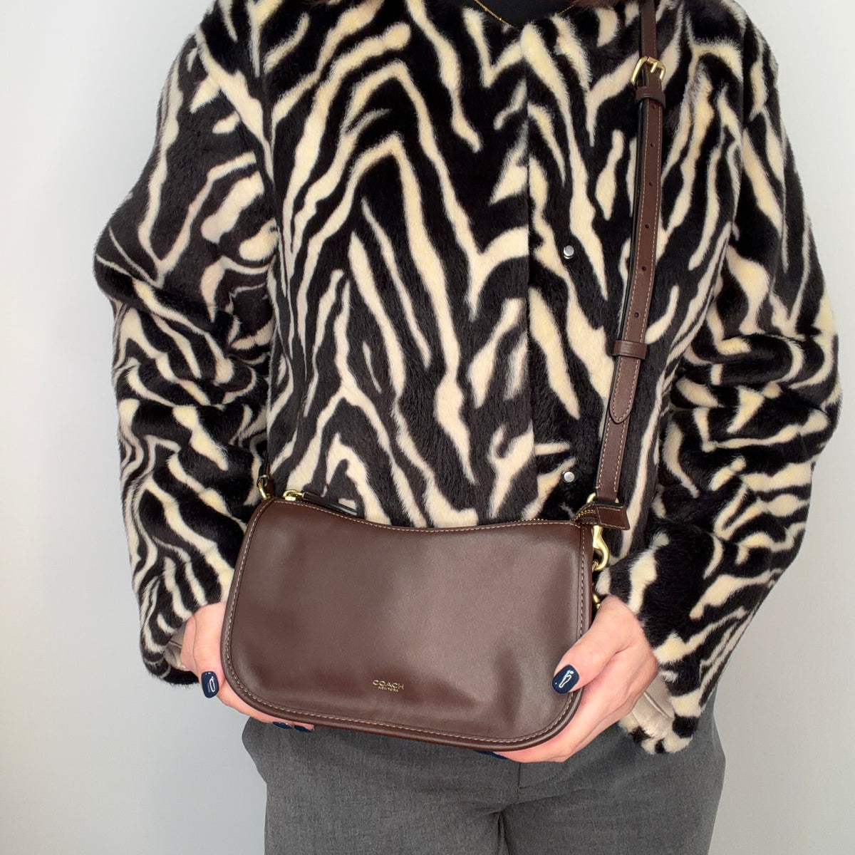Coach Waverly Bag Brown Leather GHW