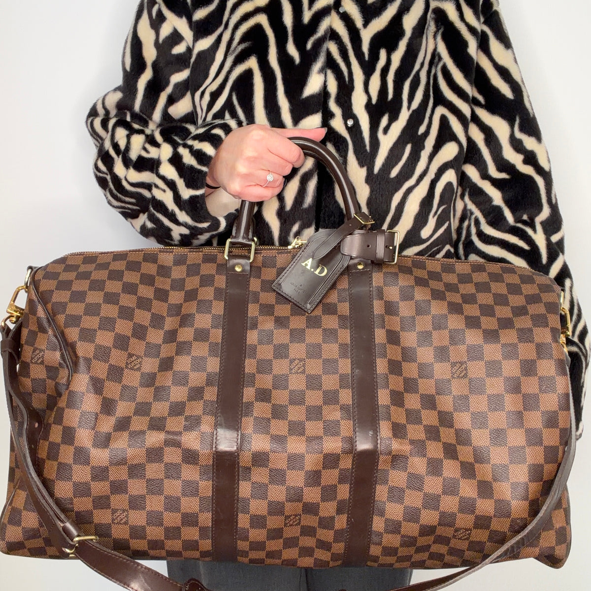 Louis Vuitton Keepall 55 Bando Damier Ebene MB1145 -2015