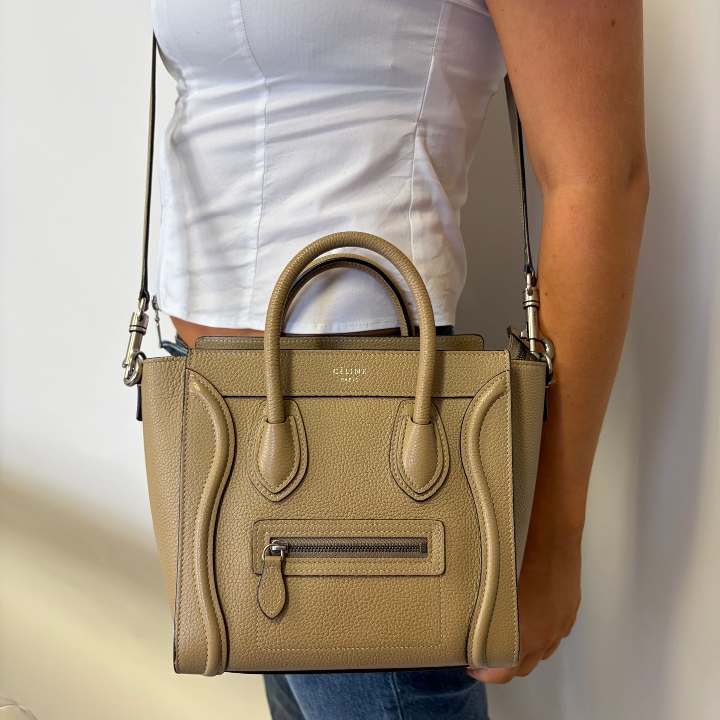 Celine Luggage Tote Nano Taupe 2018