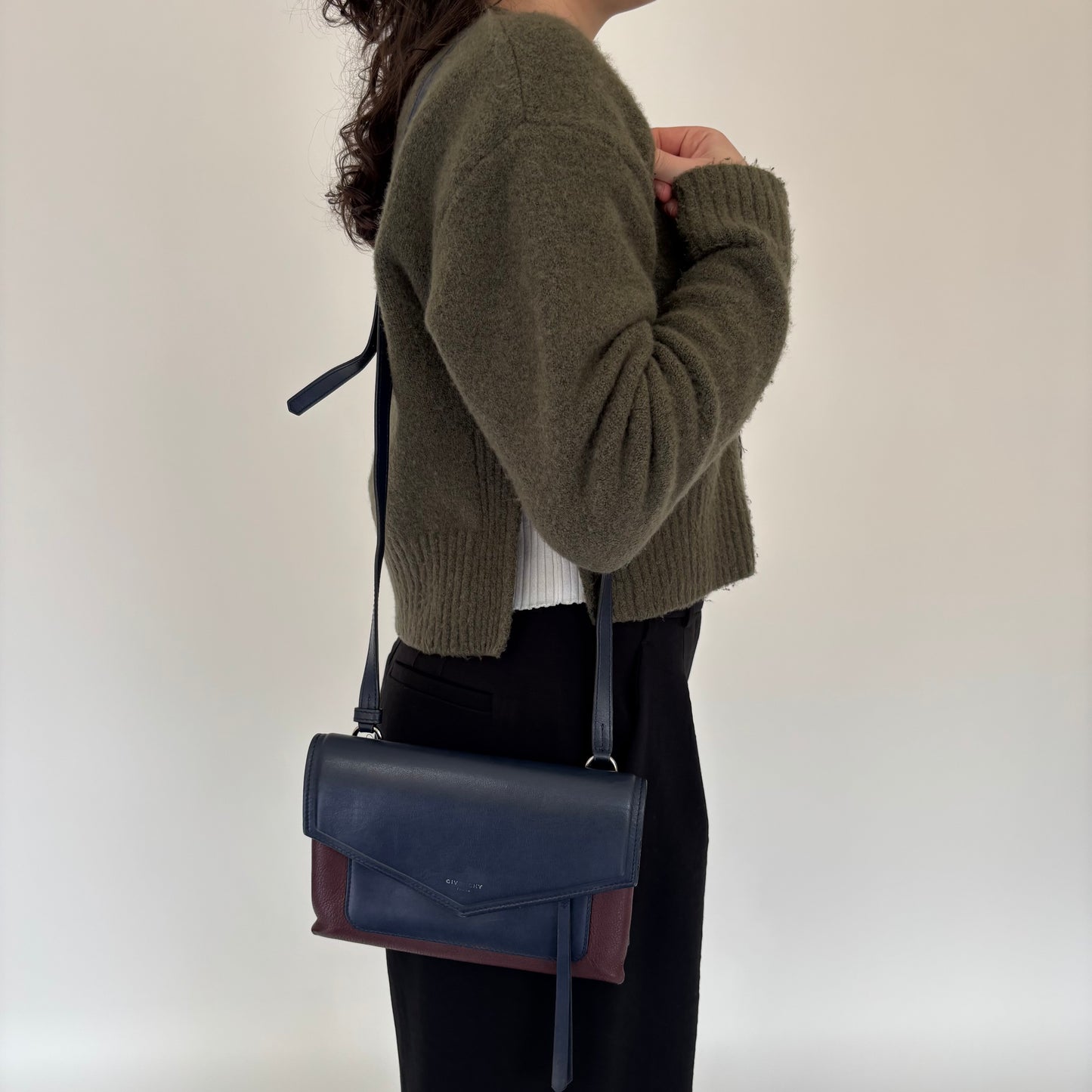 Givenchy Navy and Wine Cross Body Duetto