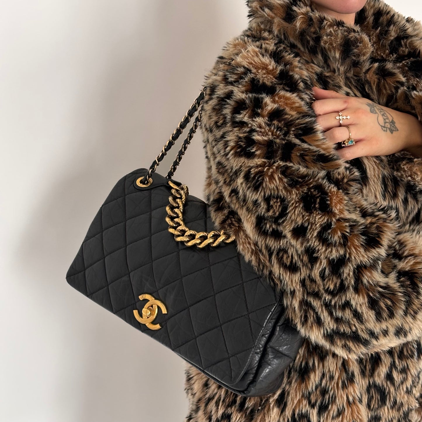 Chanel Pondichery Flap Bag Black Calfskin GHW 2012